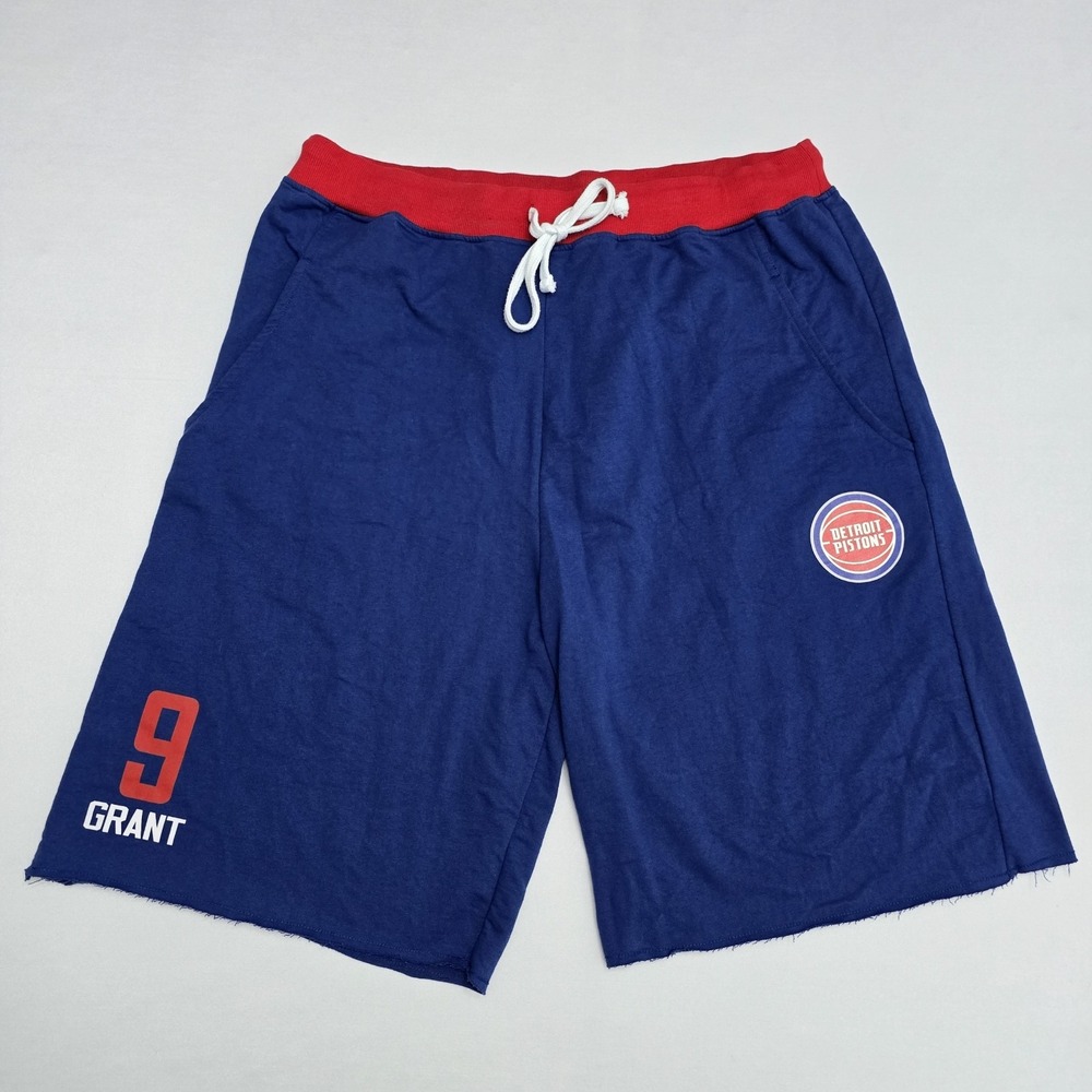 Detroit Pistons Fanatics Jerami Grant 9 NBA Shorts Blue Red Mens 2XLT